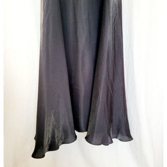 Black Taffeta A Line Full Length Formal Maxi Skirt Size 12 VTG JS Collections - Picture 4 of 12
